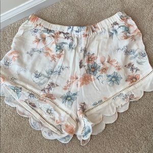 High rise floral flowy shorts